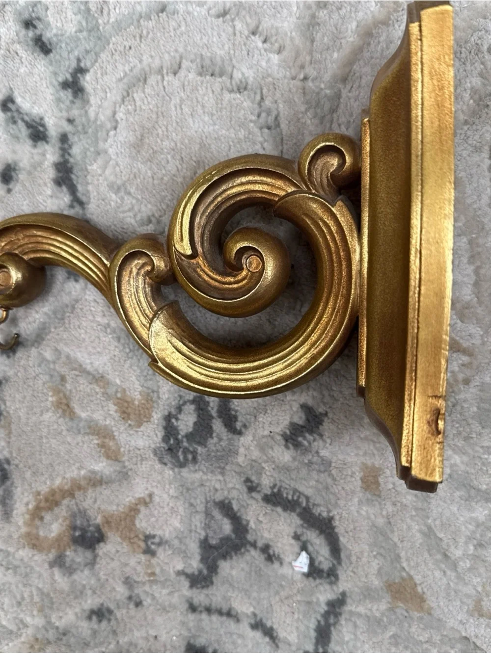 Decorative Gold Wall plant hanger  Bracket with Ornate Scroll Design